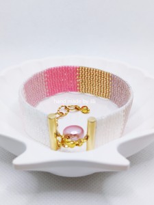 Bransoletka tkana Pink