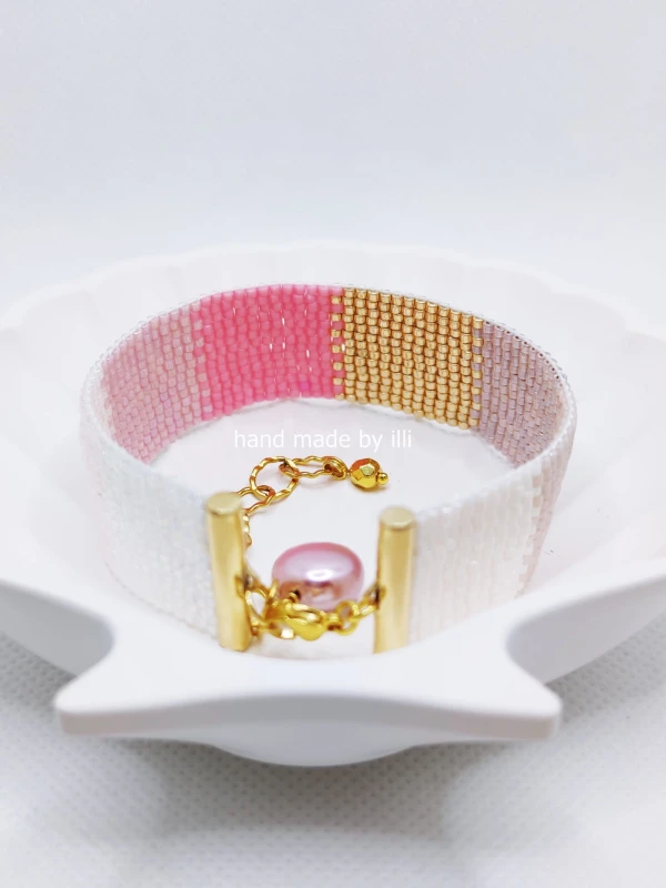 Bransoletka tkana Pink