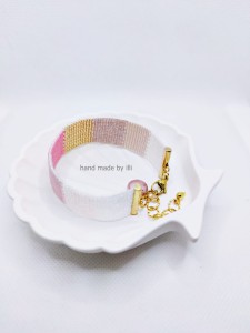 Bransoletka tkana Pink