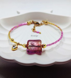 Bransoletka Pomaluj Mój fioletowo-złota