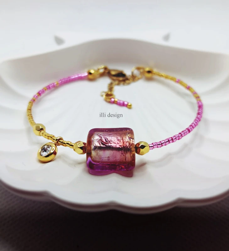 Bransoletka Pomaluj Mój fioletowo-złota