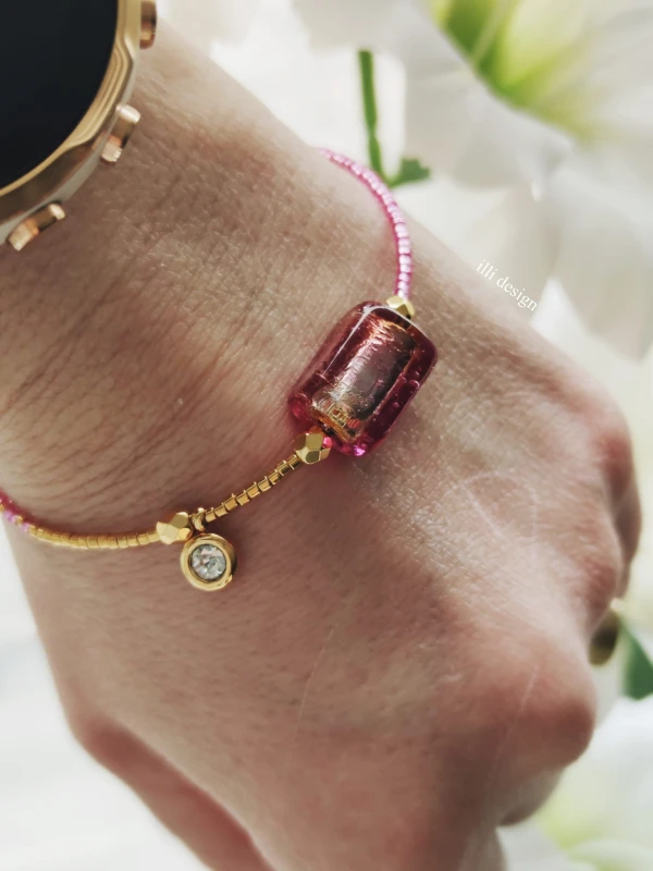 Bransoletka Pomaluj Mój fioletowo-złota