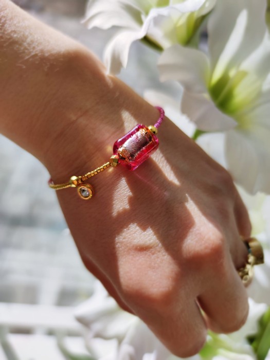 Bransoletka Pomaluj Mój Świat fioletowo-złota