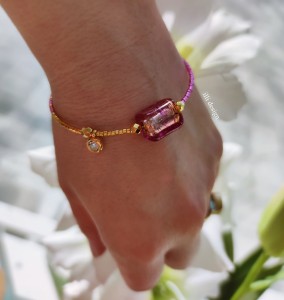 Bransoletka Pomaluj Mój Świat fioletowo-złota