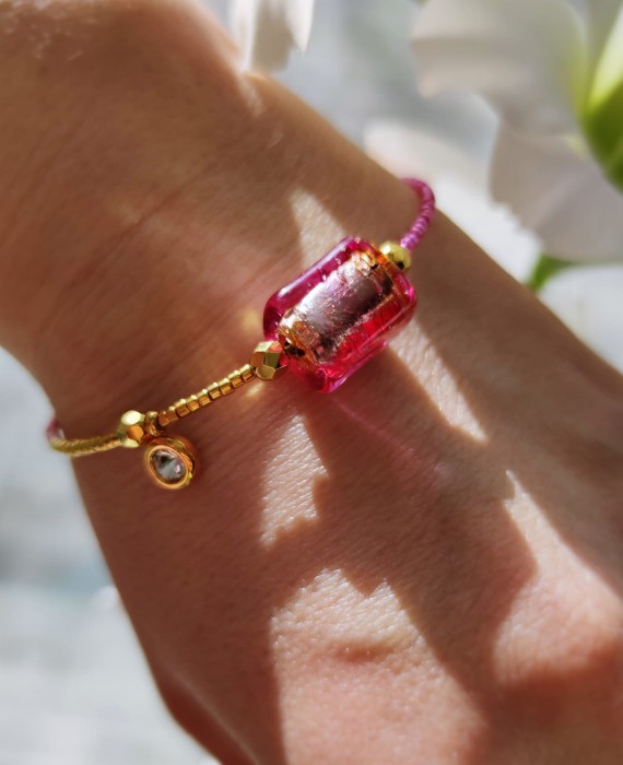 Bransoletka Pomaluj Mój Świat fioletowo-złota