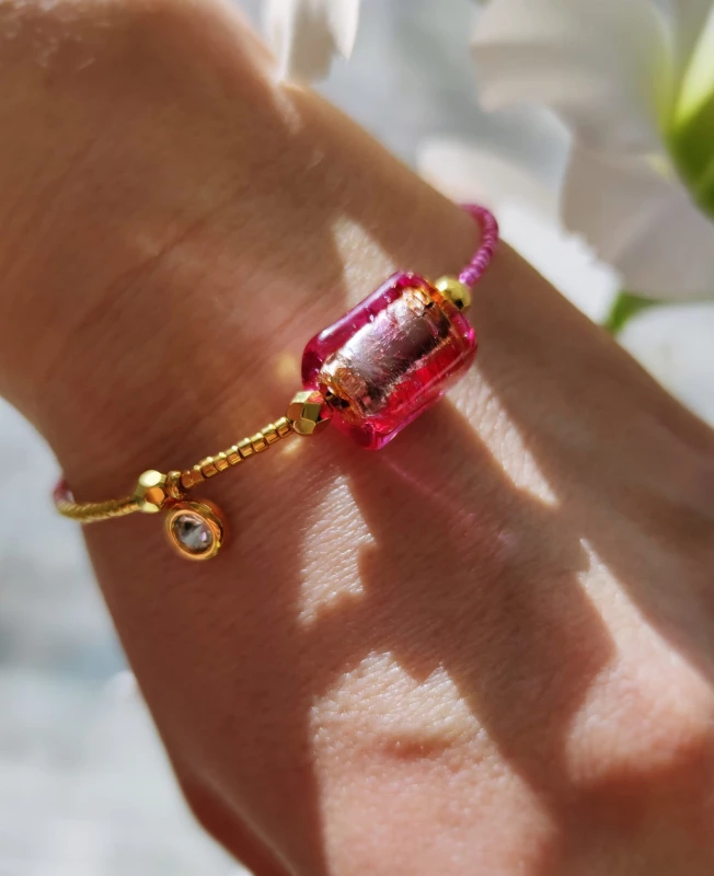 Bransoletka Pomaluj Mój Świat fioletowo-złota