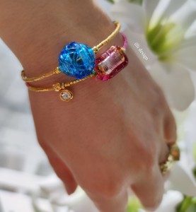 Zestaw bransoletek Pomaluj Mój Świat niebieska i fioletowo-złota