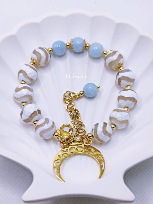 Bransoletka z akwamarynu i agatu Skarbiec