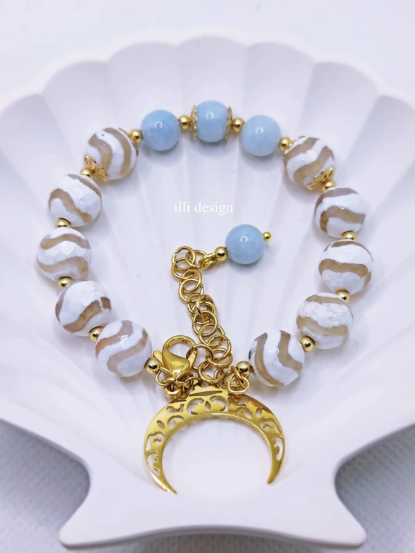 Bransoletka z akwamarynu i agatu Skarbiec