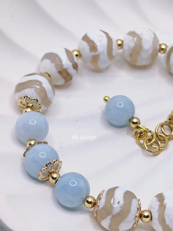 Bransoletka z akwamarynu i agatu Skarbiec