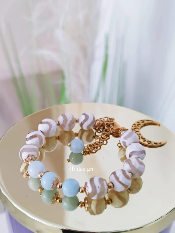 Bransoletka z akwamarynu i agatu Skarbiec