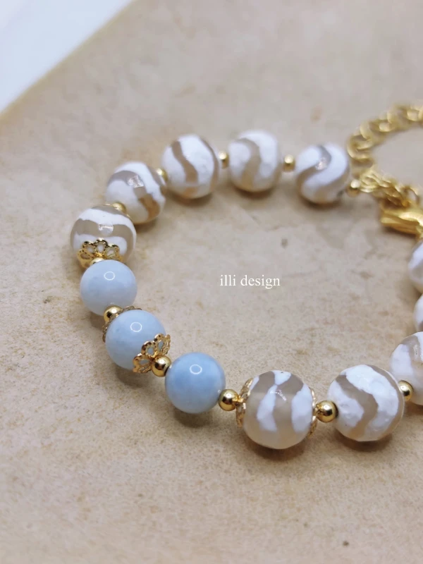 Bransoletka z akwamarynu i agatu Skarbiec