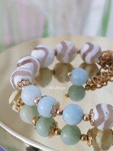 Bransoletka z akwamarynu i agatu Skarbiec