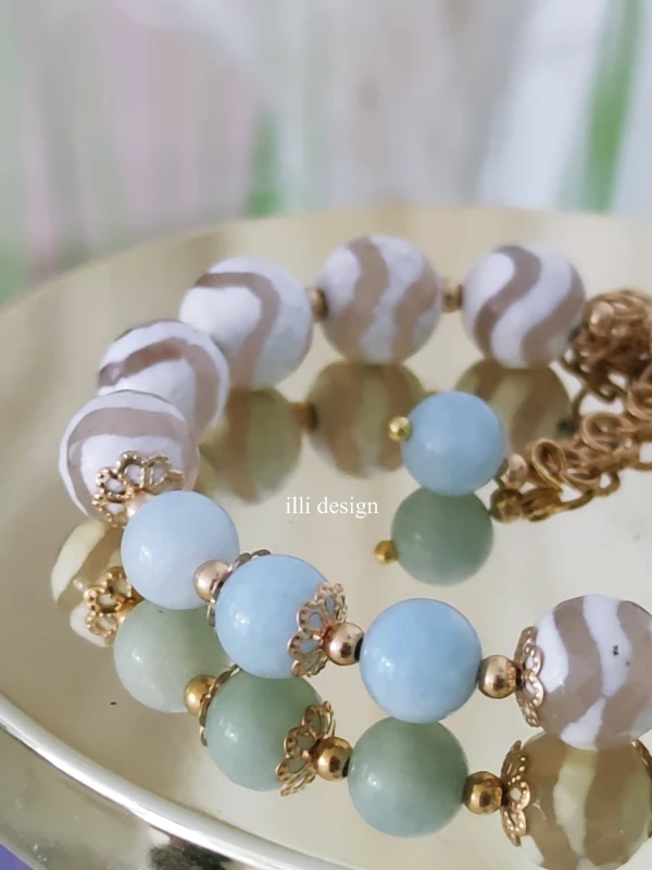 Bransoletka z akwamarynu i agatu Skarbiec