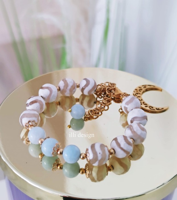 Bransoletka z akwamarynu i agatu Skarbiec