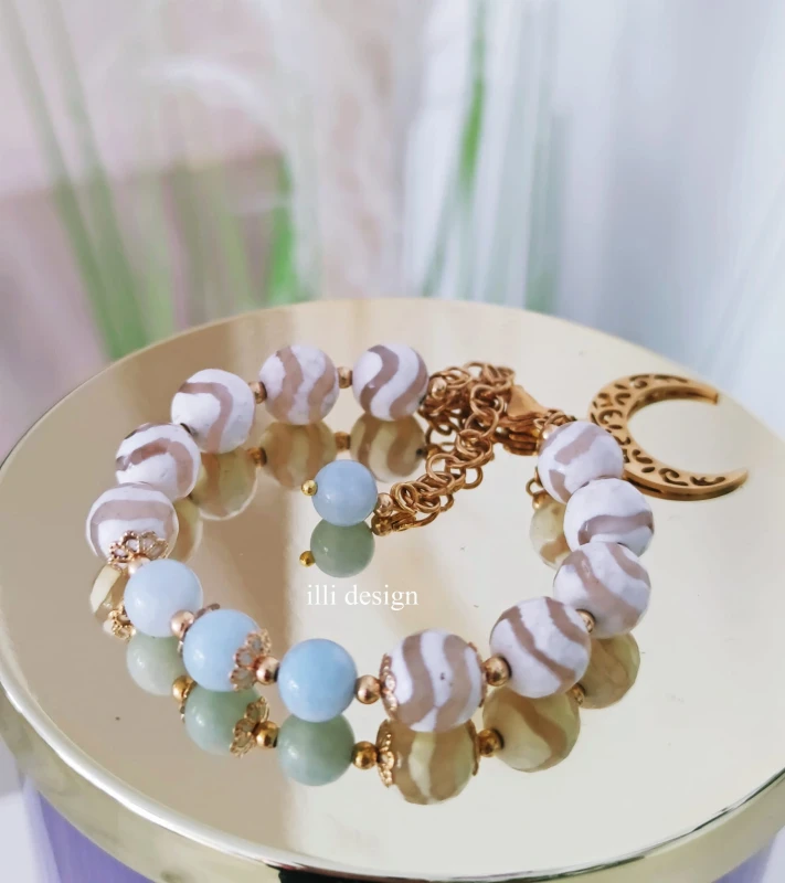 Bransoletka z akwamarynu i agatu Skarbiec