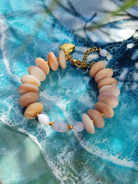 Bransoletka z muszli i chalcedonu Natura