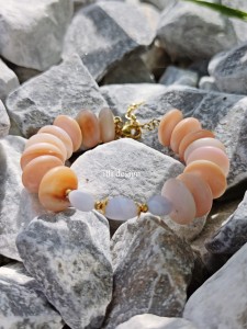 Bransoletka z muszli i chalcedonu Natura