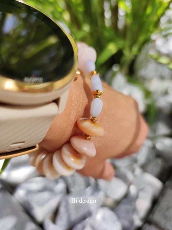 Bransoletka z muszli i chalcedonu Natura