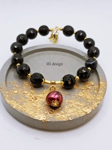 Bransoletka z agatu i perłą Moc