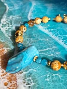 Bransoletka z jaspisu i apatytu Pejzaż