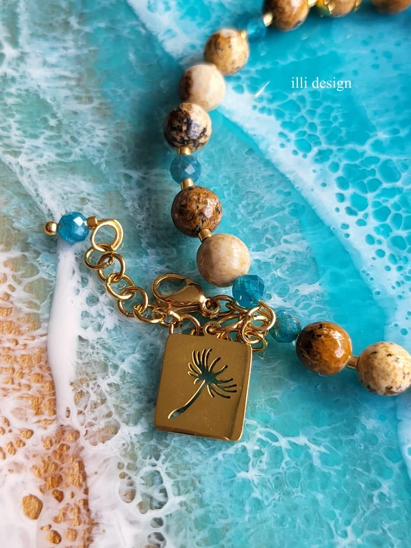 Bransoletka z jaspisu i apatytu Pejzaż