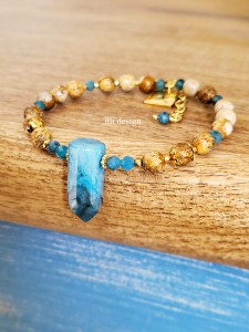 Bransoletka z jaspisu i apatytu Pejzaż