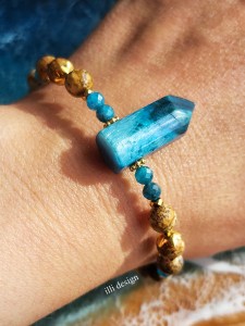 Bransoletka z jaspisu i apatytu Pejzaż