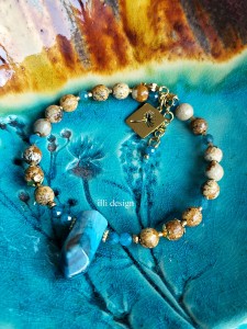 Bransoletka z jaspisu i apatytu Pejzaż