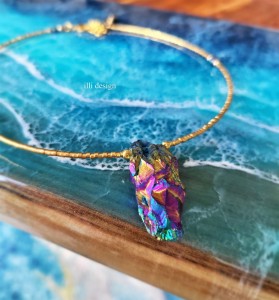 Naszyjnik z kwarcem Kropla