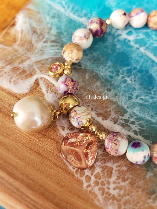 Bransoletka z jaspisu z perłą To Coś