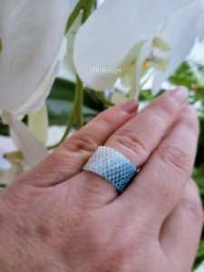 Pierścionek tkany Burzowe Niebo