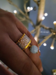 Pierścionek tkany z akwamarynem Zjawisko