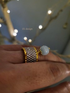 Pierścionek tkany z akwamarynem Zjawisko