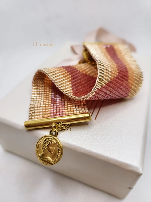 Szeroka bransoletka tkana Royal