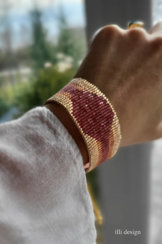 Szeroka bransoletka tkana Royal