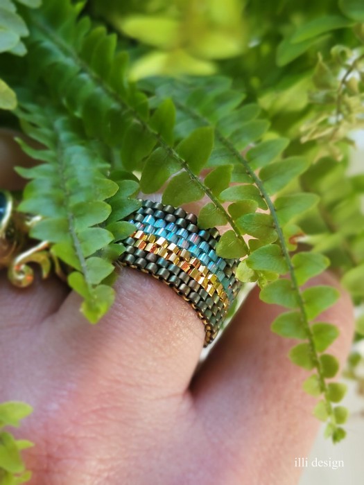 Pierścionek tkany Runo leśne