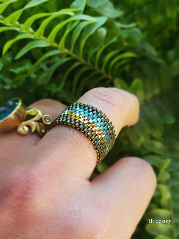 Pierścionek tkany Runo leśne