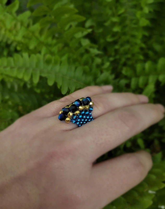 Pierścionek tkany Dragon