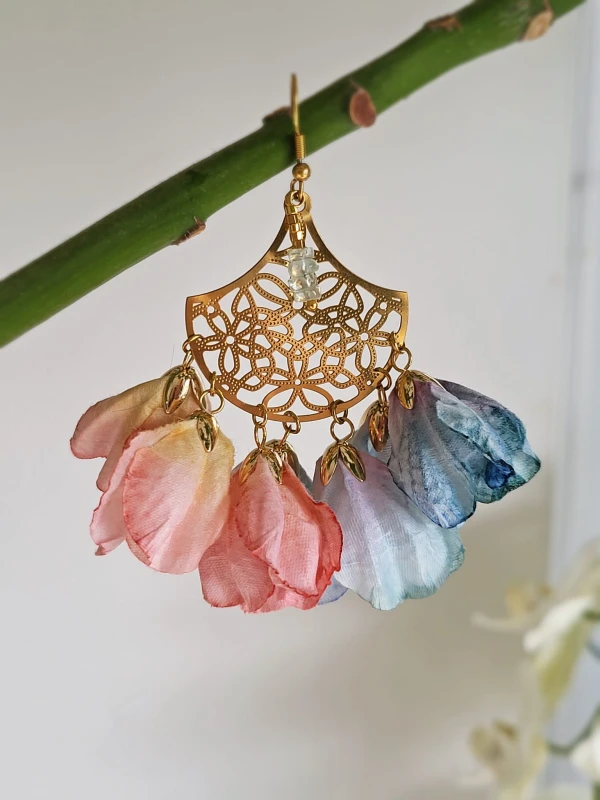 Kolczyki Wachlarz z topazem