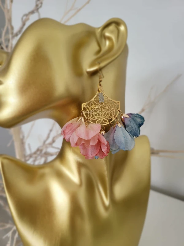 Kolczyki Wachlarz z topazem