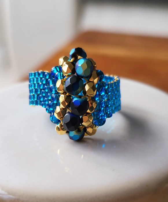 Pierścionek tkany Dragon