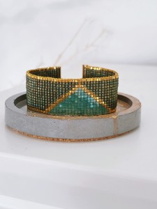 Komplet bransoletka i pierścionek tkana Runo Leśne