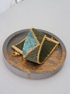 Komplet bransoletka i pierścionek tkana Runo Leśne