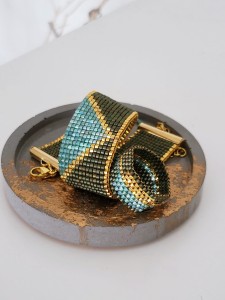 Komplet bransoletka i pierścionek tkana Runo Leśne