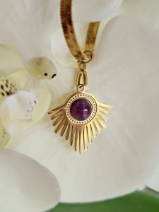 Naszyjnik Promienie z ametystem