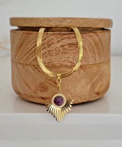 Naszyjnik Promienie z ametystem