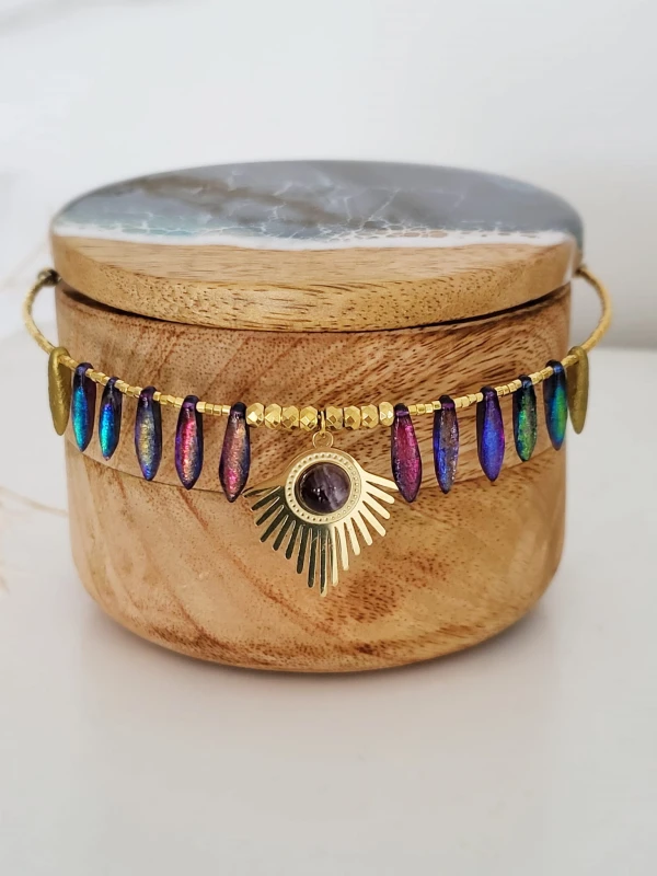 Naszyjnik Bogini Słońca z ametystem Edycja Limitowana