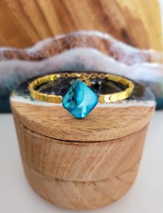 Bransoletka z hematytów z masą perłową Błękit