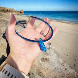 Choker z hematytów i kwarcem Ocean